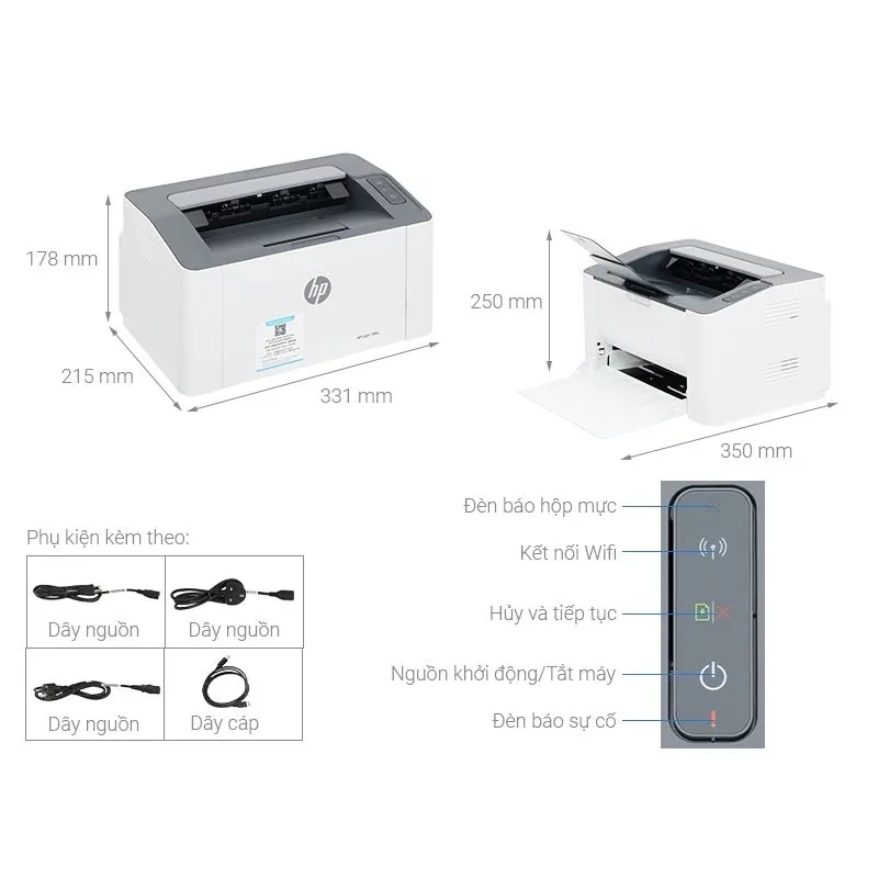 Máy in laser đen trắng HP LaserJet 108W 2 Máy in laser đen trắng HP LaserJet 108W - Hình ảnh 2