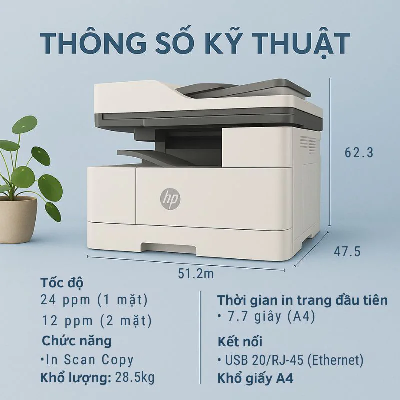 Máy in laser đen trắng đa nắng HP LaserJet MFP M440NDA Khổ A3 3 Máy in laser đen trắng đa nắng HP LaserJet MFP M440NDA Khổ A3