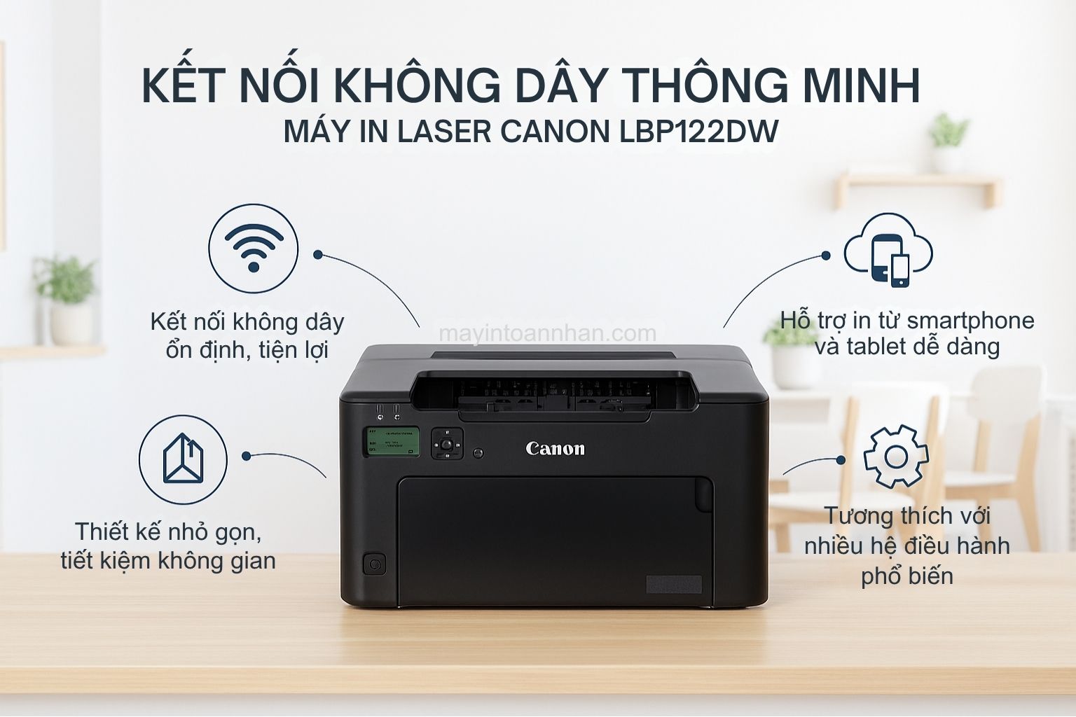 Kết Nối Không Dây Thông Minh - Máy In Laser Canon LBP122DW