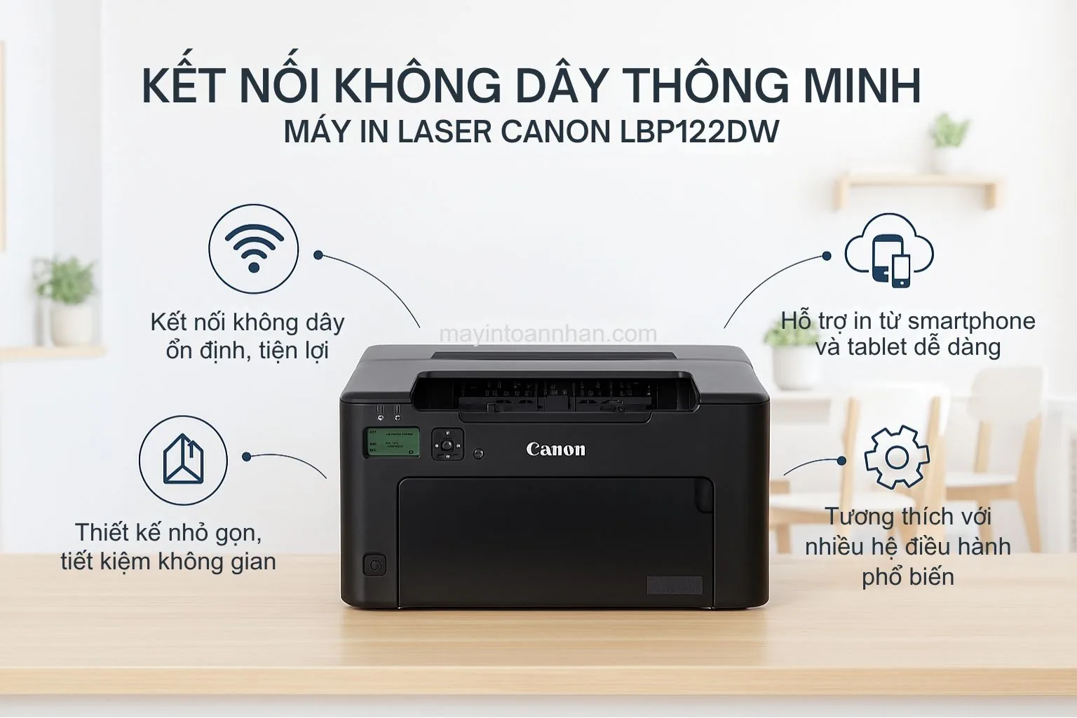 Kết Nối Không Dây Thông Minh - Máy In Laser Canon LBP122DW