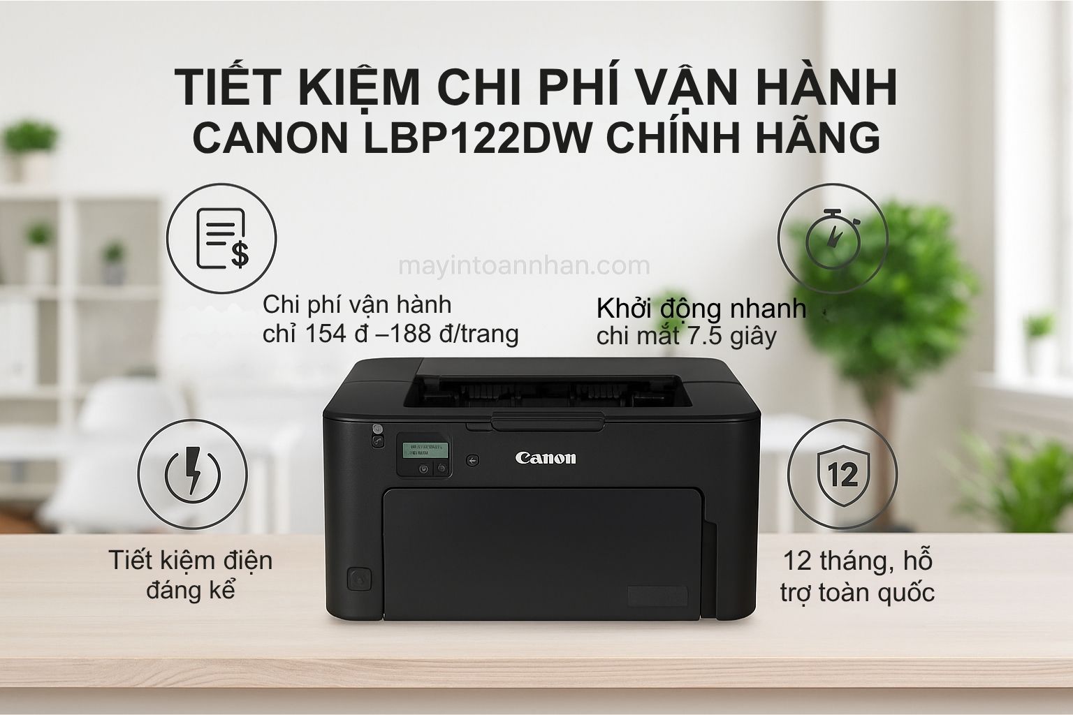 Tiết Kiệm Chi Phí Vận Hành - Canon LBP122DW Chính Hãng