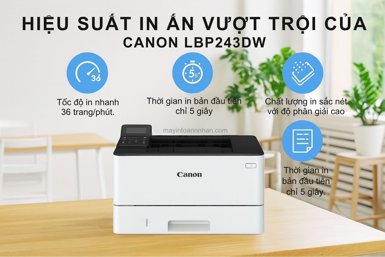Máy in Laser đen trắng Canon imageCLASS LBP243dw 4 Hiệu Suất In Ấn Vượt Trội Của Canon LBP243DW