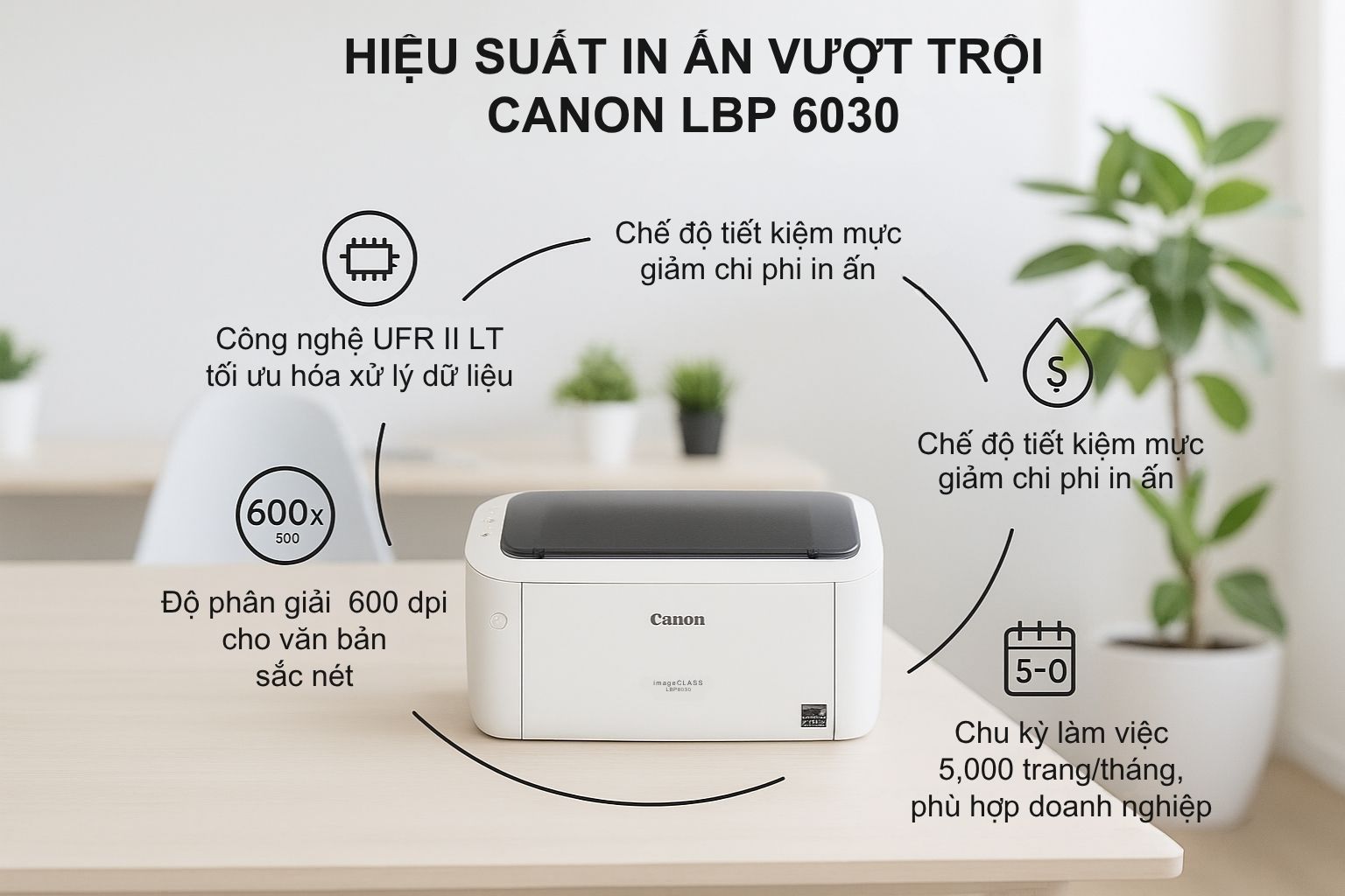 Máy in laser đen trắng Canon imageCLASS LBP6030 4 Hiệu Suất In Ấn Vượt Trội Canon LBP 6030