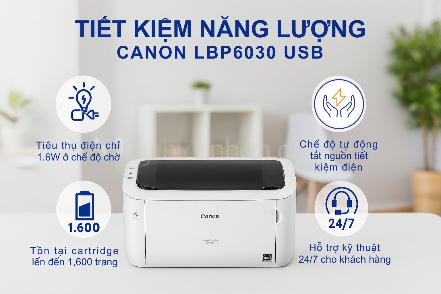 Máy in laser đen trắng Canon imageCLASS LBP6030 6 Tiết Kiệm Năng Lượng Canon LBP6030 USB