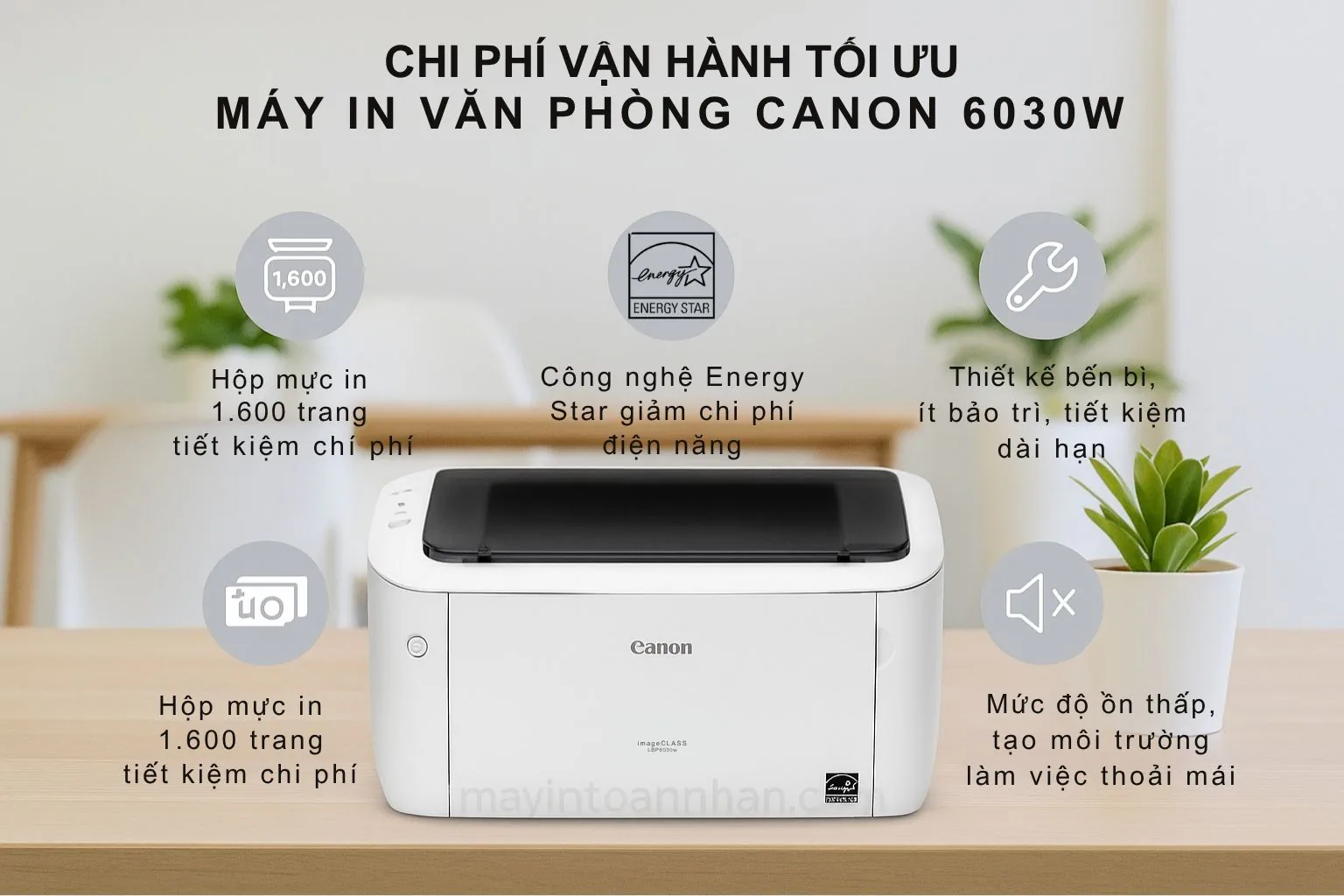 Chi Phí Vận Hành Tối Ưu Máy In Văn Phòng Canon 6030W