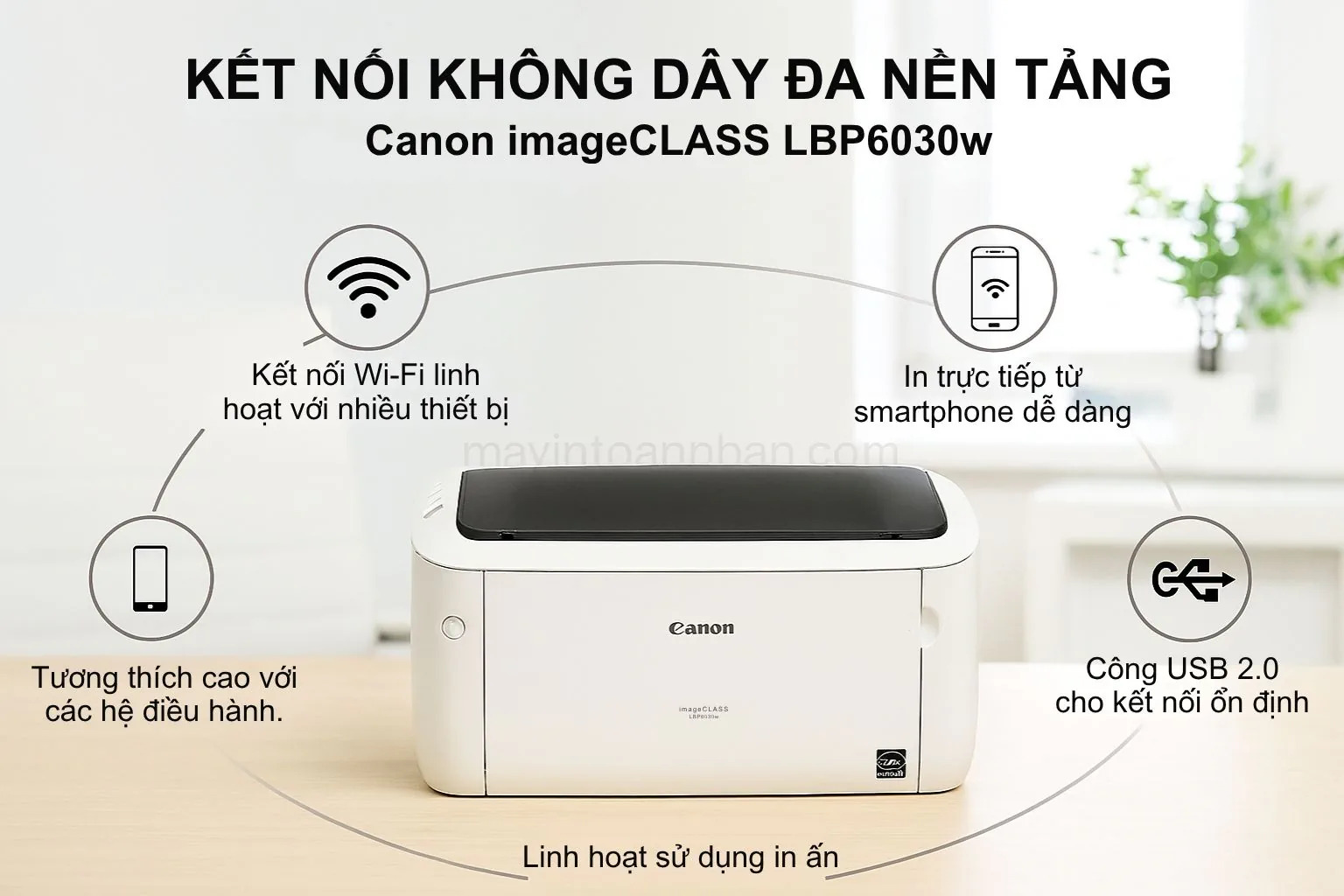 Kết Nối Không Dây Đa Nền Tảng Canon imageCLASS LBP6030W