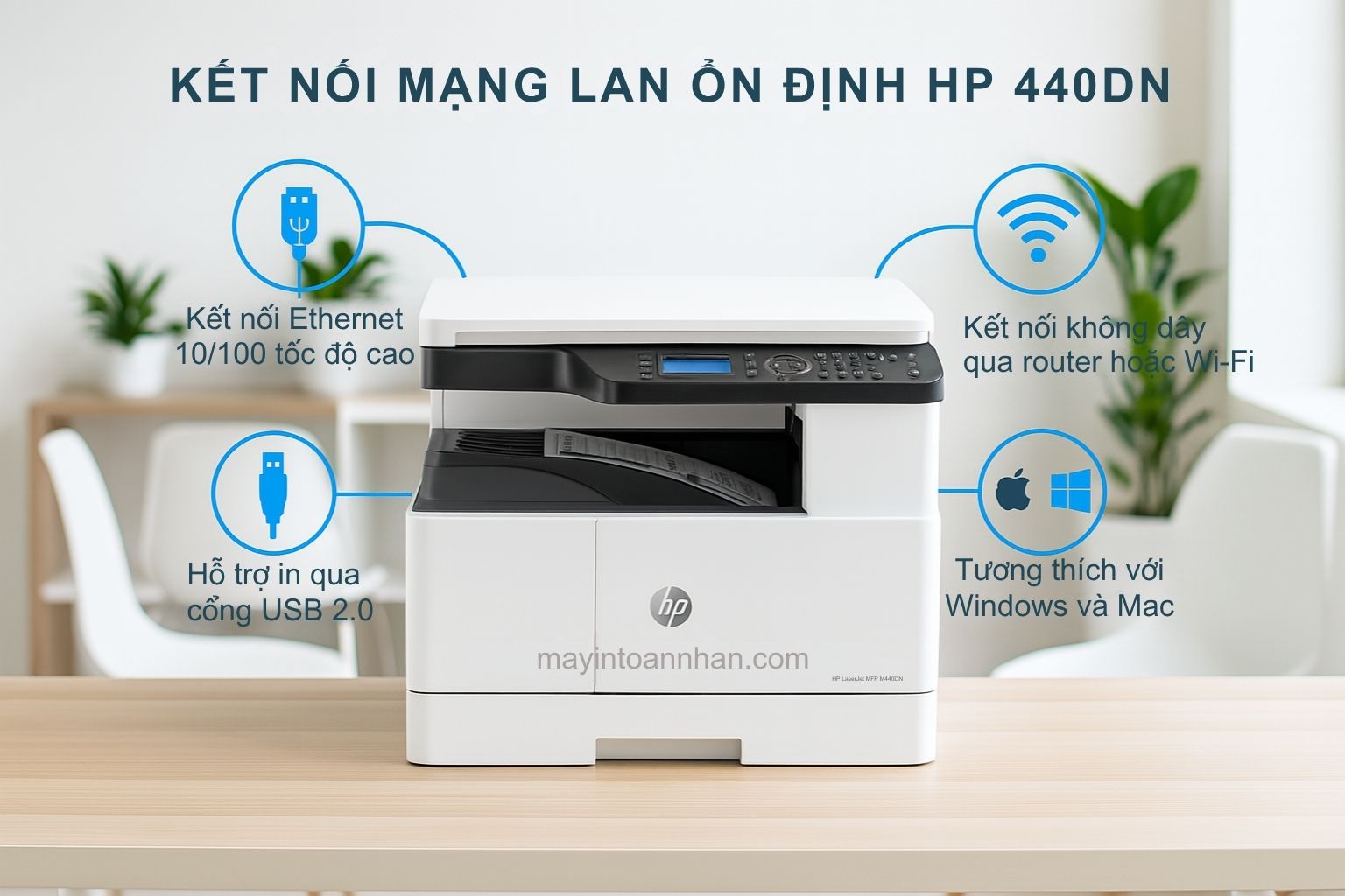 Kết Nối Mạng LAN Ổn Định HP 440DN