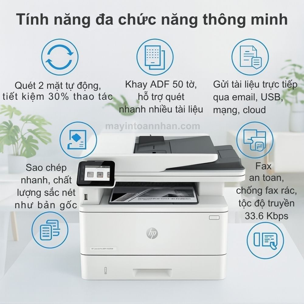 Máy in laser đen trắng đa năng HP LaserJet Pro MFP 4103FDW 5 Tính Năng Đa Chức Năng Thông Minh