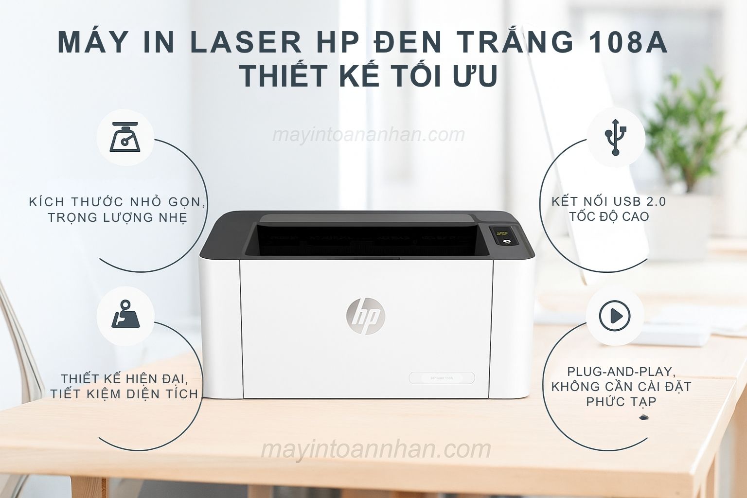 Máy In Laser HP Đen Trắng 108A – Thiết Kế Tối Ưu
