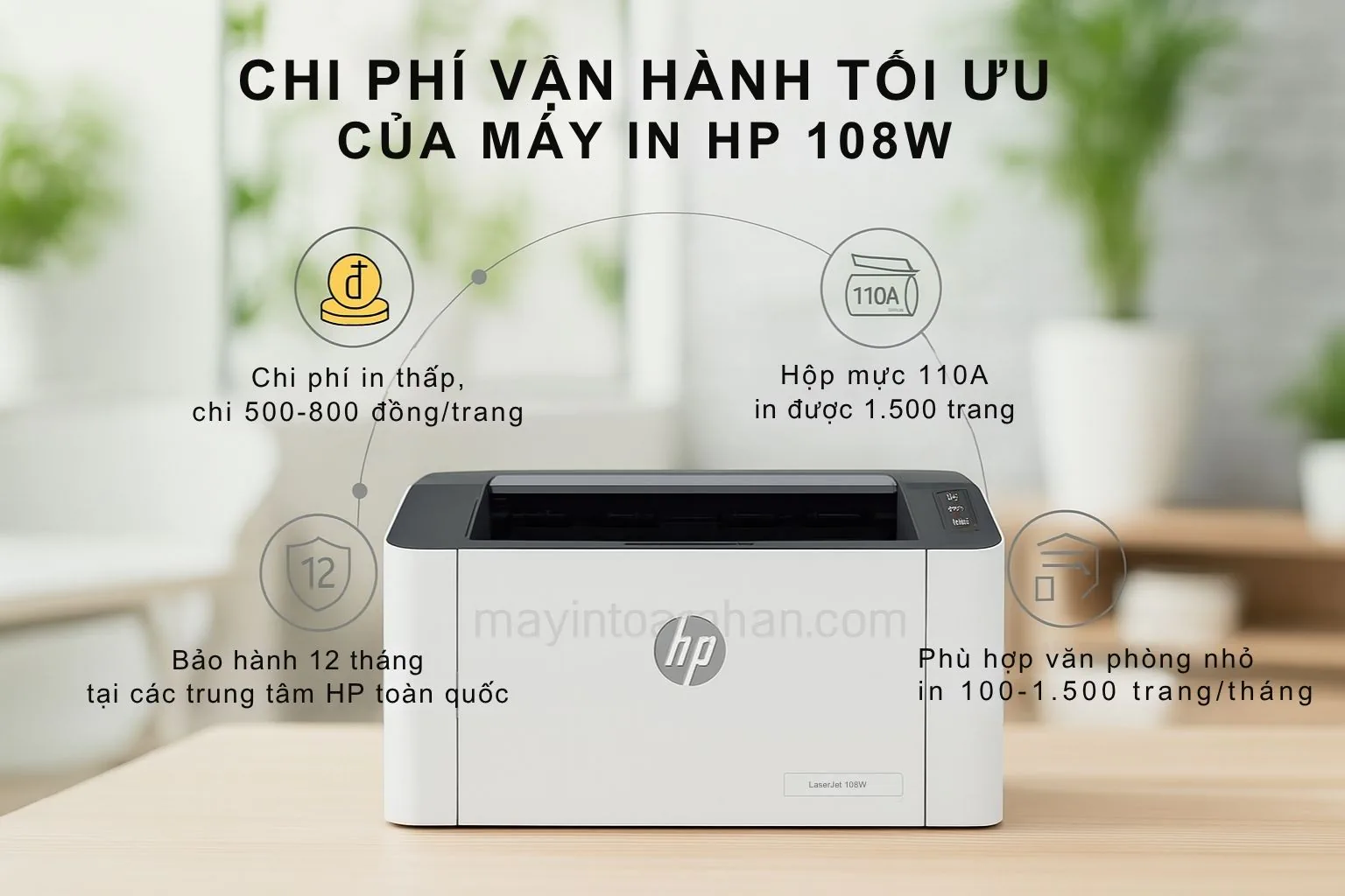 Máy in laser đen trắng HP LaserJet 108W 5 Chi Phí Vận Hành Tối Ưu của Máy In HP 108W