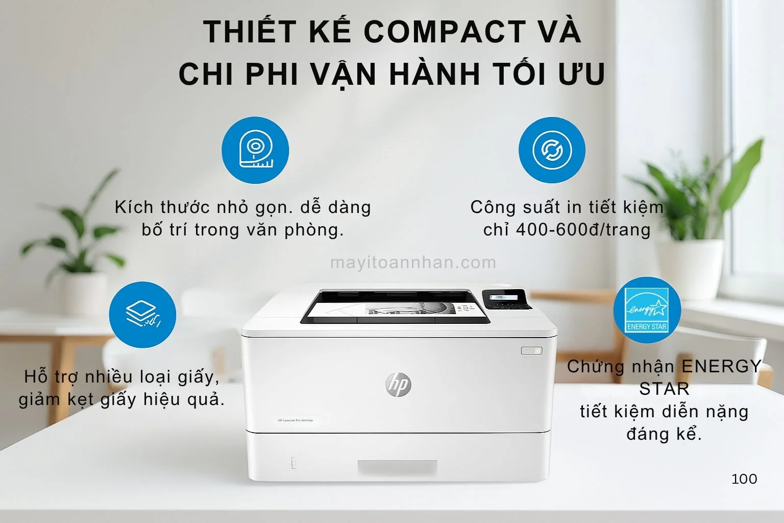 Máy in laser đen trắng HP LaserJet Pro M404DW - Chính hãng 6 Thiết Kế Gọn Nhẹ và Bảo Hành Chính Hãng HP LaserJet Pro M404DW