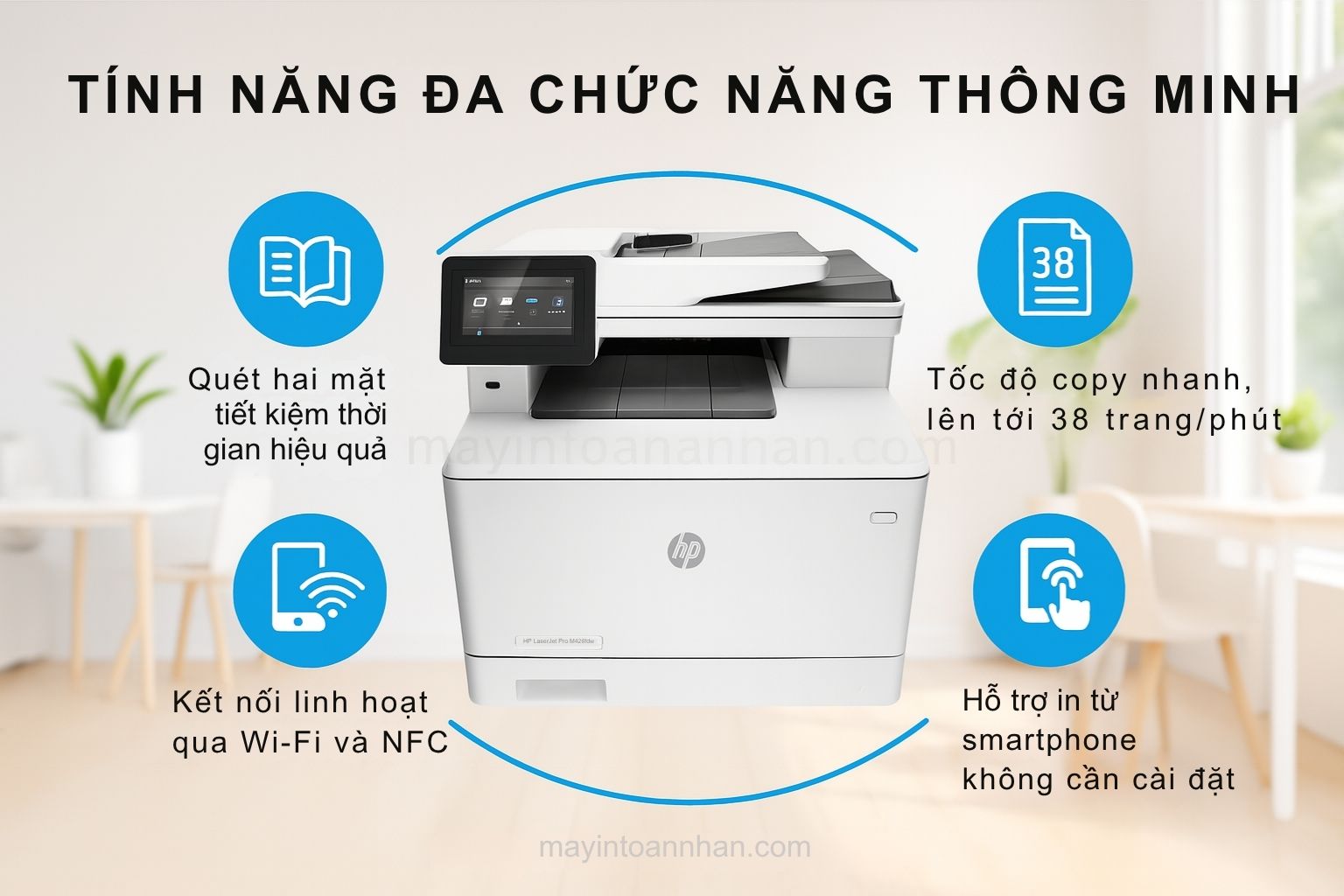 Máy in laser đen trắng HP LaserJet Pro M426fdw 5 Tính Năng Đa Chức Năng Thông Minh