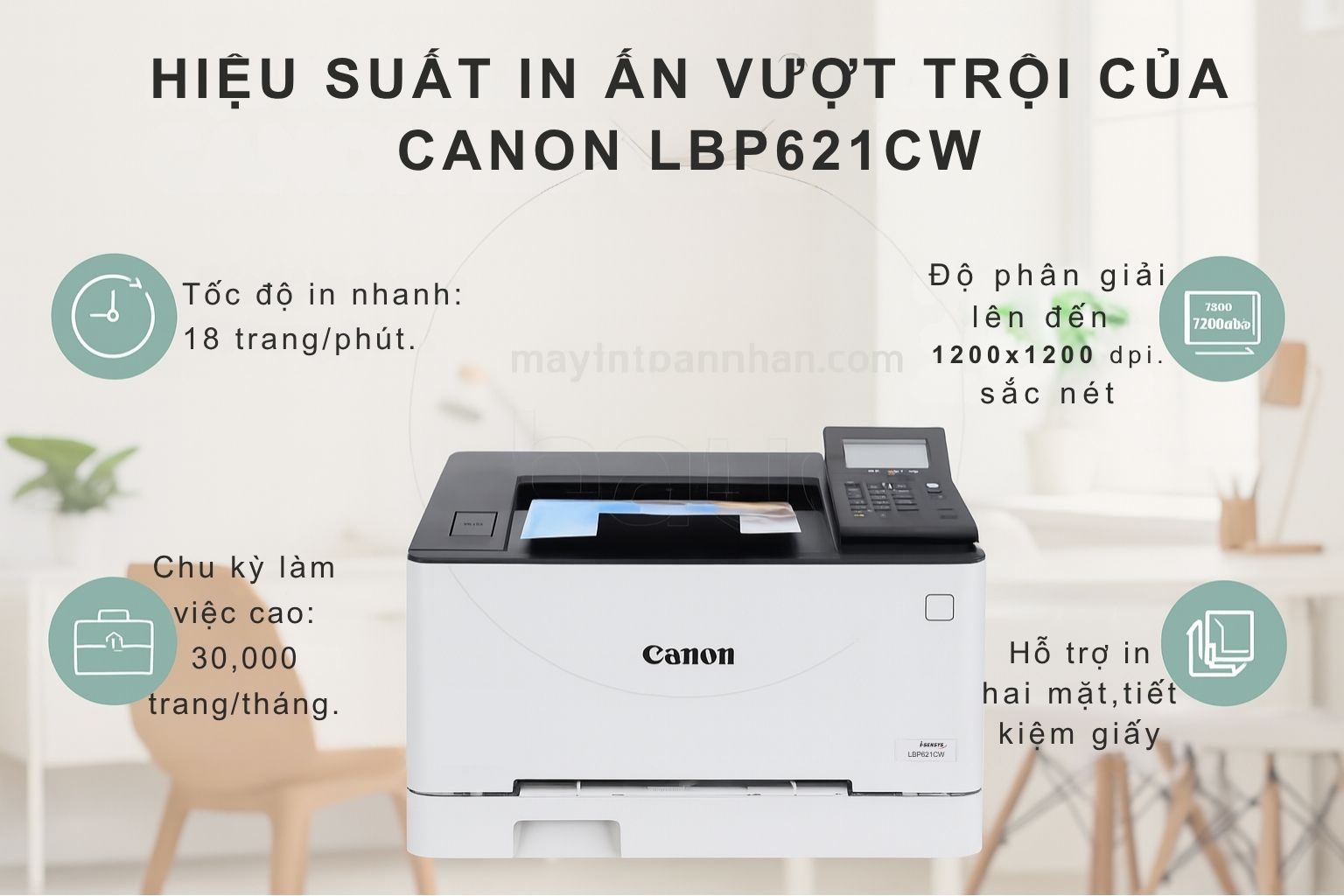 Máy in laser màu Canon imageCLASS LBP621CW 4 Hiệu Suất In Ấn Vượt Trội của Canon LBP621CW