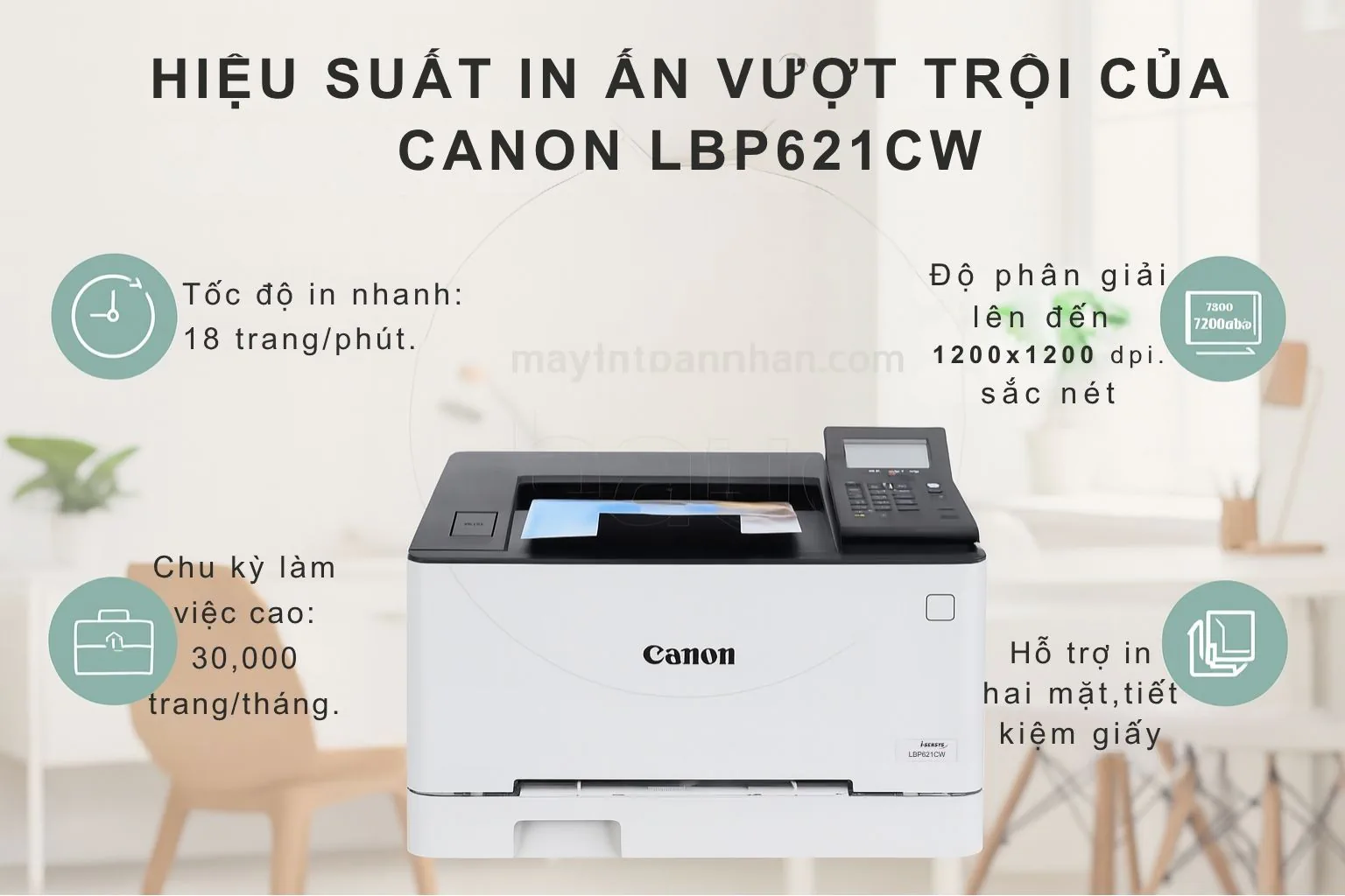 Hiệu Suất In Ấn Vượt Trội của Canon LBP621CW