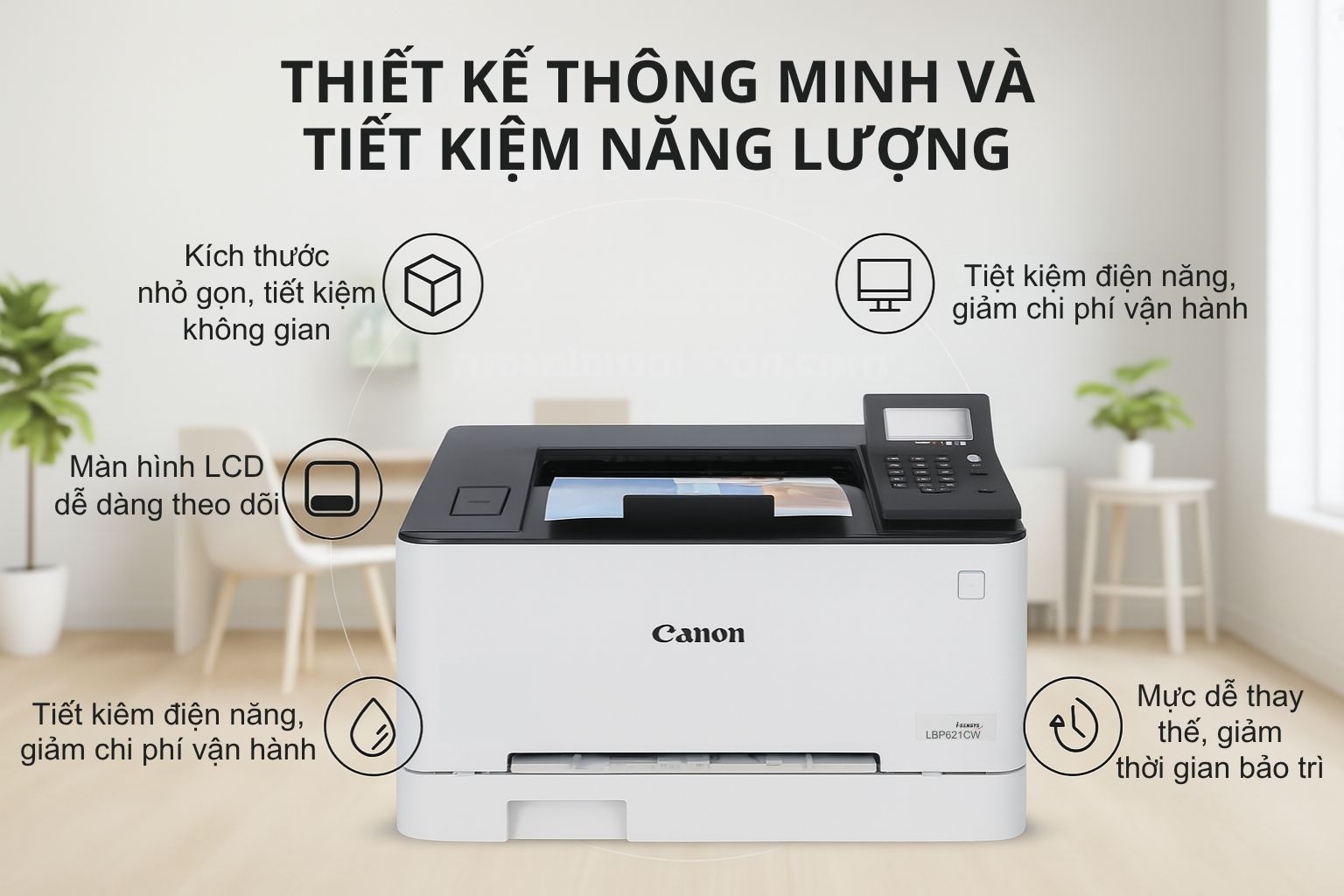 Máy in laser màu Canon imageCLASS LBP621CW 6 Thiết Kế Thông Minh và Tiết Kiệm Năng Lượng 621cw