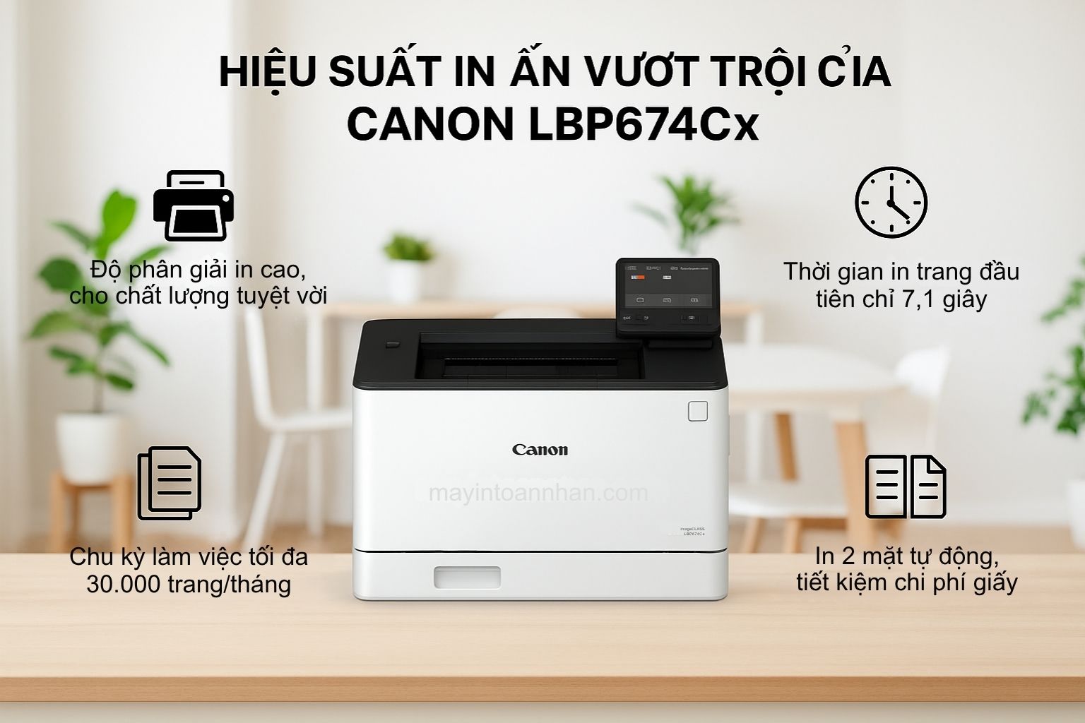 Máy in laser màu Canon imageCLASS LBP674Cx 4 Hiệu Suất In Ấn Vượt Trội Của Canon LBP674Cx