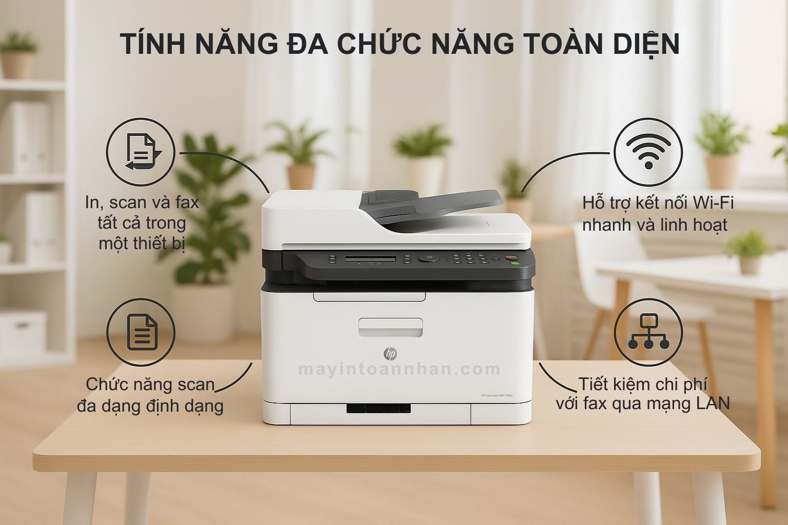 Máy in laser màu đa năng HP Color Laser MFP 179fnw 5 Tính Năng Đa Chức Năng Toàn Diện MFP 179fnw