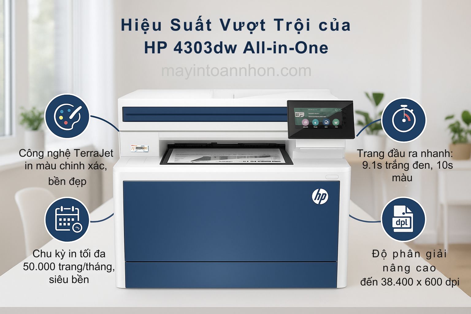 Máy in laser màu đa năng HP Color LaserJet Pro MFP 4303DW 4 Hiệu Suất Vượt Trội của HP 4303dw All-in-One