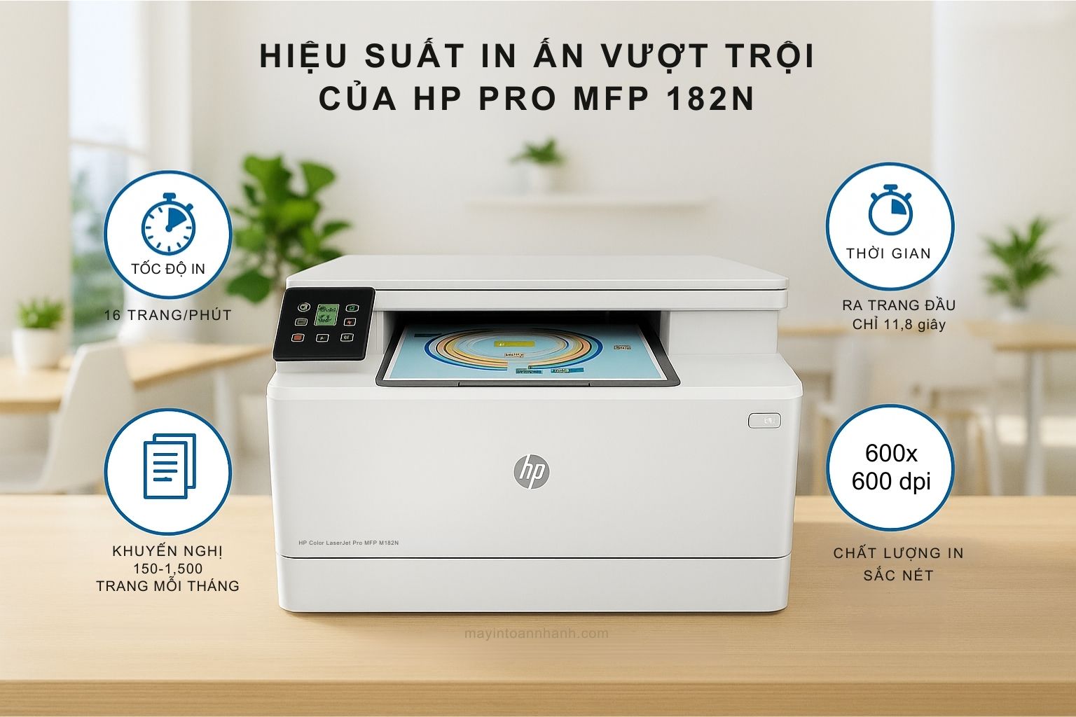 Máy in laser màu đa năng HP Color LaserJet Pro MFP M182N 4 Hiệu Suất In Ấn Vượt Trội của HP Pro MFP 182N