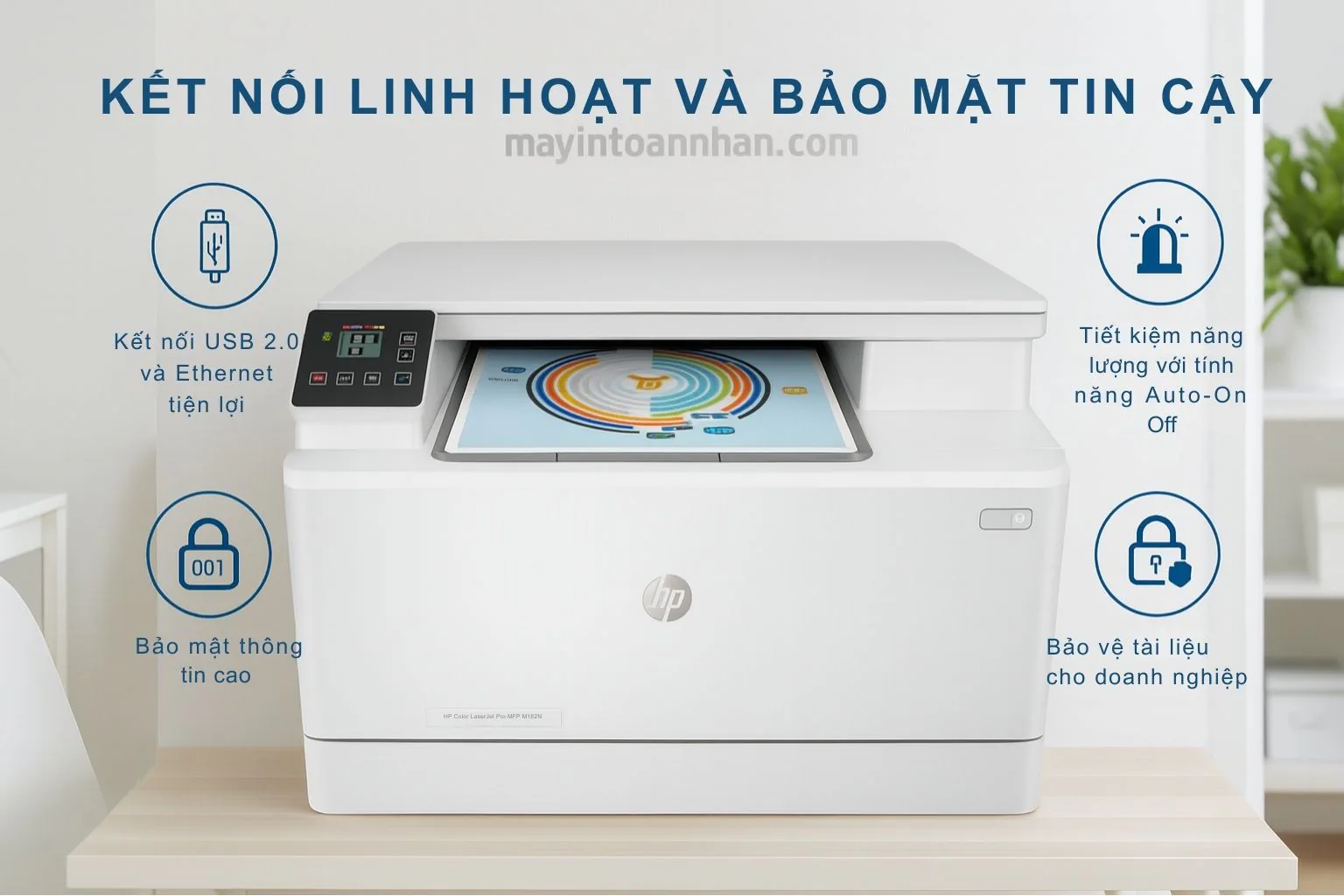 Máy in laser màu đa năng HP Color LaserJet Pro MFP M182N 6 Tính Năng Đa Chức Năng Thông Minh HP M182N