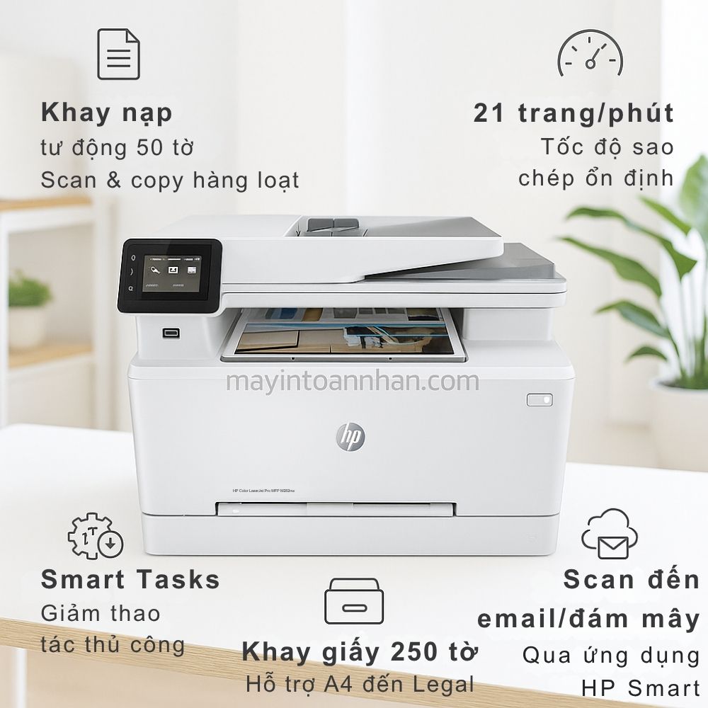 Máy in laser màu đa năng HP Color LaserJet Pro MFP M282nw 6 Tính Năng Đa Chức Năng Thông Minh HP Color LaserJet Pro MFP M282nw