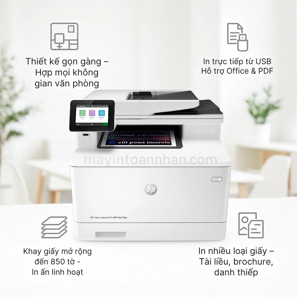 Máy in laser màu đa năng HP Color LaserJet Pro MFP M479dw 6 Thiết Kế Tối Ưu Cho Văn Phòng Việt Nam