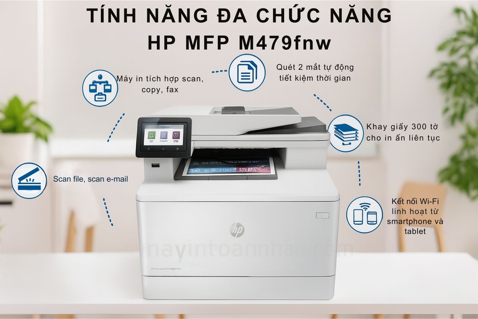 Máy in laser màu đa năng HP Color LaserJet Pro MFP M479fnw 5 Tính Năng Đa Chức Năng HP MFP M479fnw