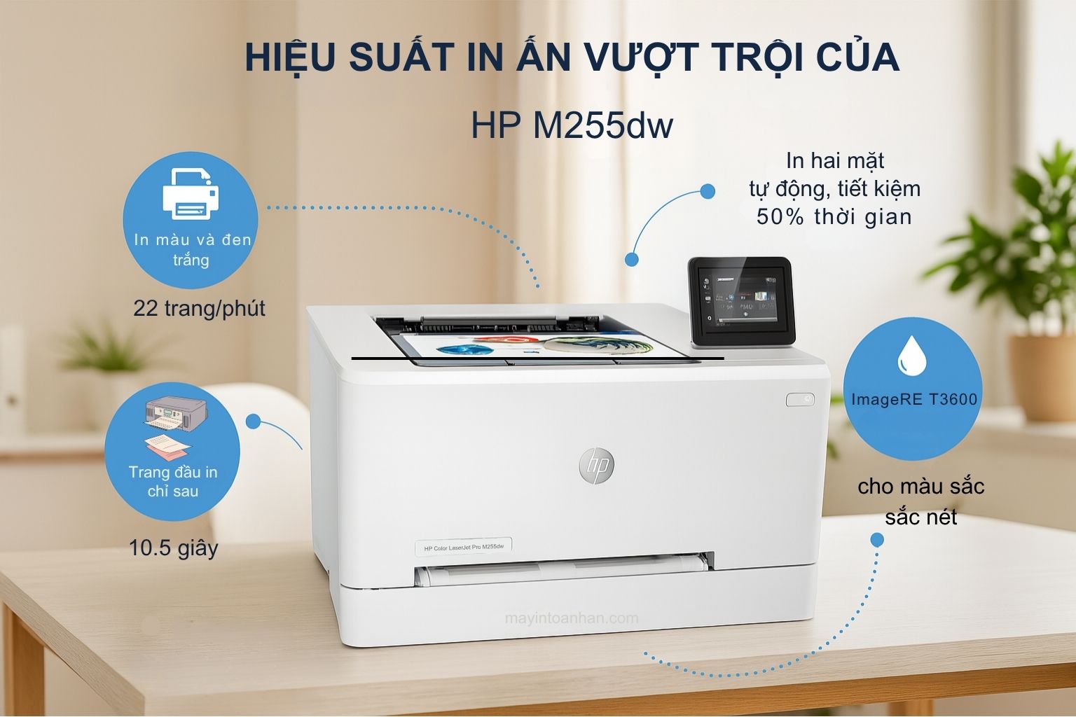 Máy in laser màu HP Color LaserJet Pro M255dw - chính hãng 4 Hiệu suất in ấn vượt trội của HP M255DW