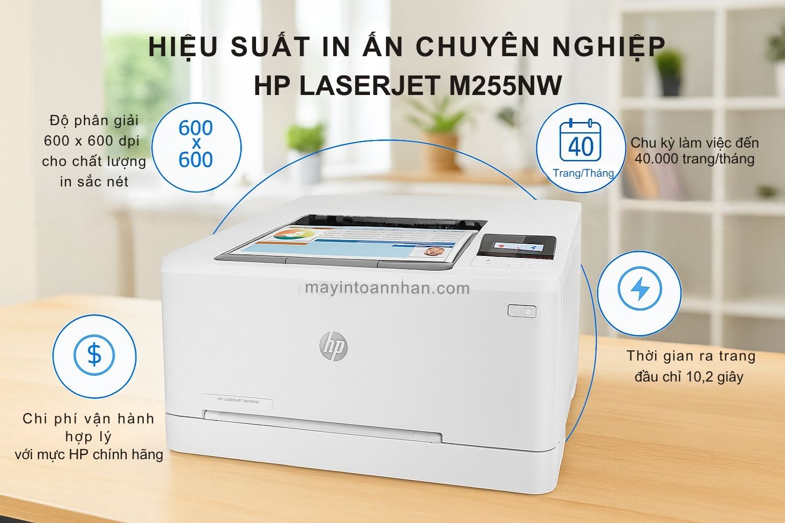 Máy in laser màu HP Color LaserJet Pro M255NW 4 Hiệu Suất In Ấn Chuyên Nghiệp HP LaserJet M255NW