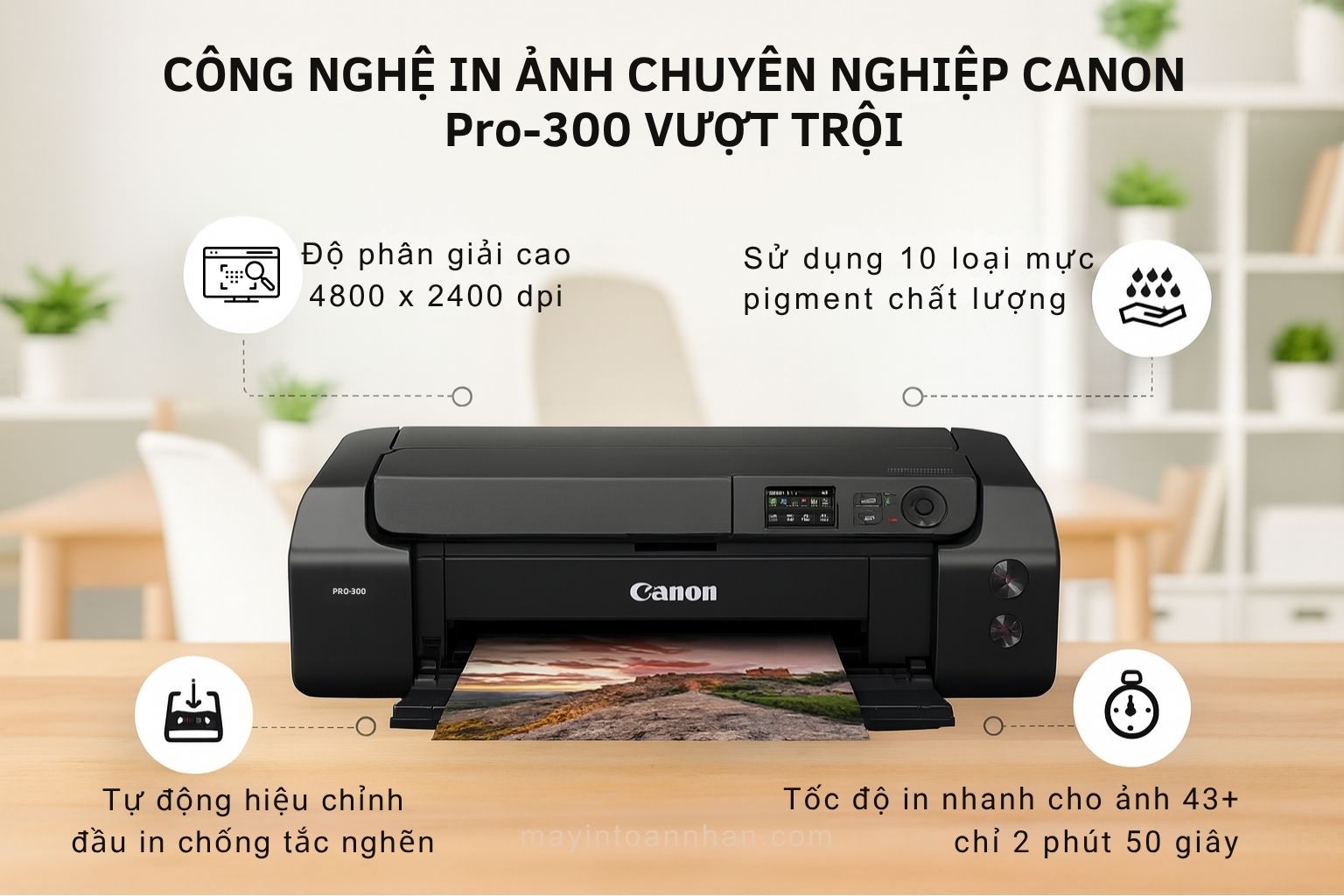 Máy in phun màu Canon imagePROGRAF PRO-300 4 Công nghệ in ảnh chuyên nghiệp Canon Pro-300 vượt trội