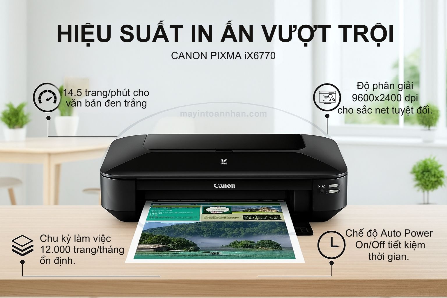 Máy in phun màu Canon IX6770 4 Hiệu Suất In Ấn Vượt Trội Canon 6770