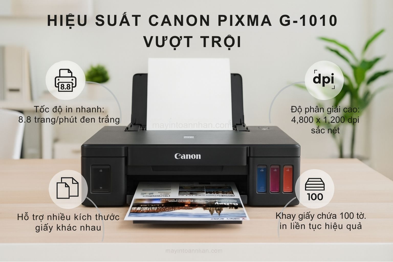 Máy in phun màu Canon PIXMA G1010 5 Hiệu suất Canon Pixma G-1010 vượt trội