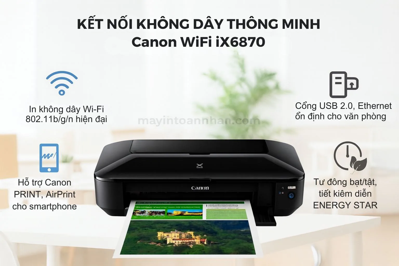 Kết Nối Không Dây Thông Minh Canon WiFi iX6870