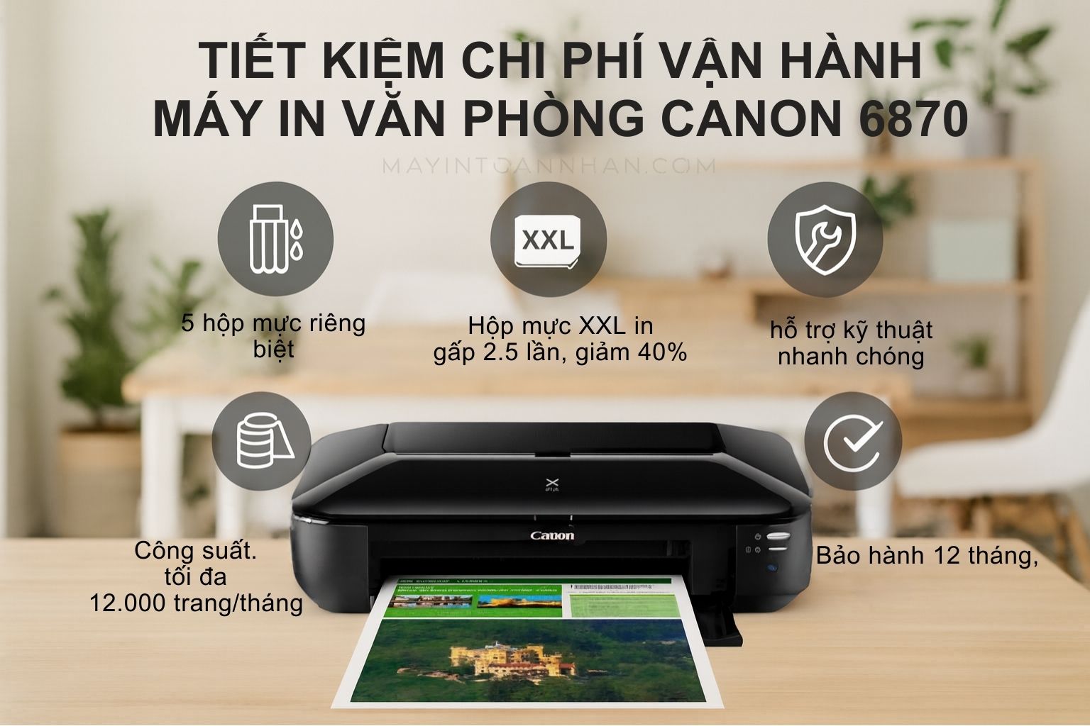 Máy in phun màu Canon PIXMA iX6870 6 Tiết Kiệm Chi Phí Vận Hành Máy In Văn Phòng Canon 6870