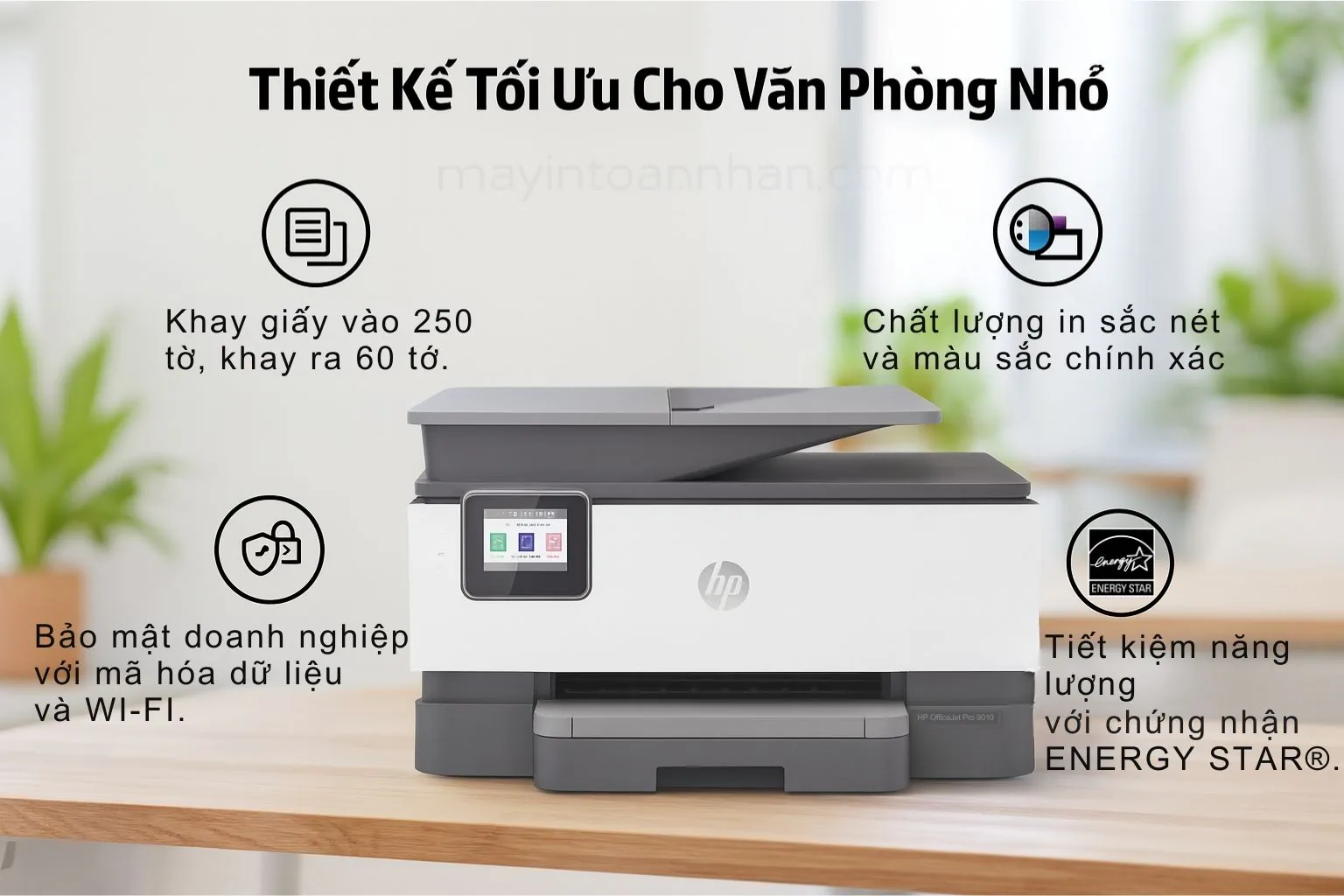 Máy in phun màu đa năng HP OfficeJet Pro 9010 6 Thiết Kế Tối Ưu Cho Văn Phòng Nhỏ HP OfficeJet Pro 9010