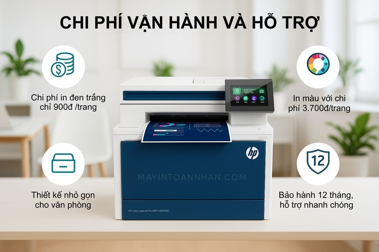 Máy laser màu đa năng HP Color LaserJet Pro MFP 4303FDW 7 Chi Phí Vận Hành và Hỗ Trợ Tại Việt Nam