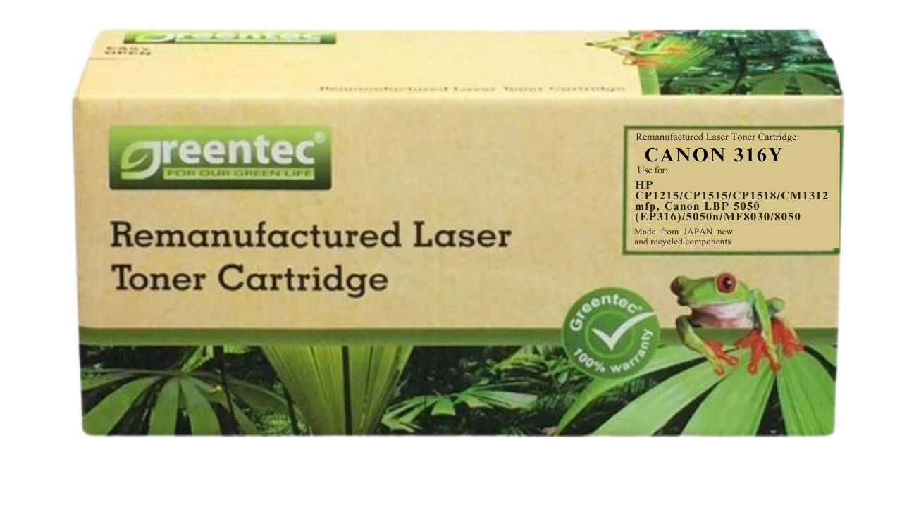 Mực in laser màu Greentech Canon 316Y (Vàng) 2 Mực in laser màu Greentech Canon 316Y (Vàng) - Hình ảnh 2