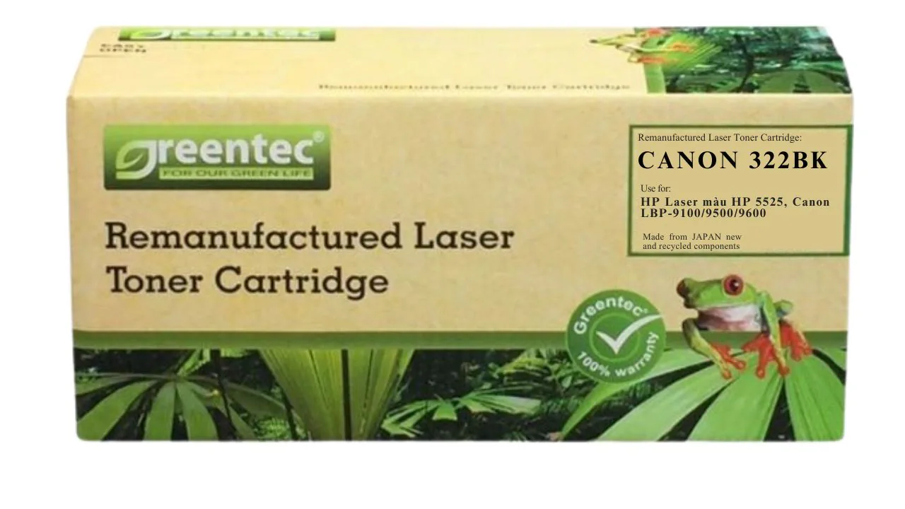 Mực in laser màu Greentech Canon 322BK - Hình ảnh 2