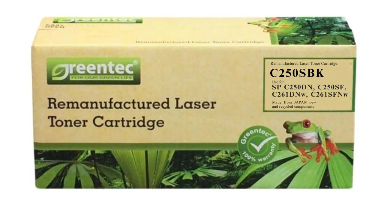 Mực in laser màu Greentech Ricoh SP C250S - 407547 (Đen) 2 Mực in laser màu Greentech Ricoh SP C250S - 407547 (Đen) - Hình ảnh 2