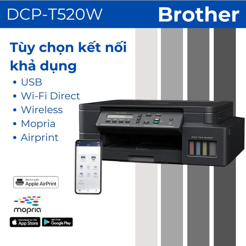 Máy in phun màu đa năng Brother DCP-T520W 3 Máy in phun màu đa năng Brother DCP-T520W - Hình ảnh 3