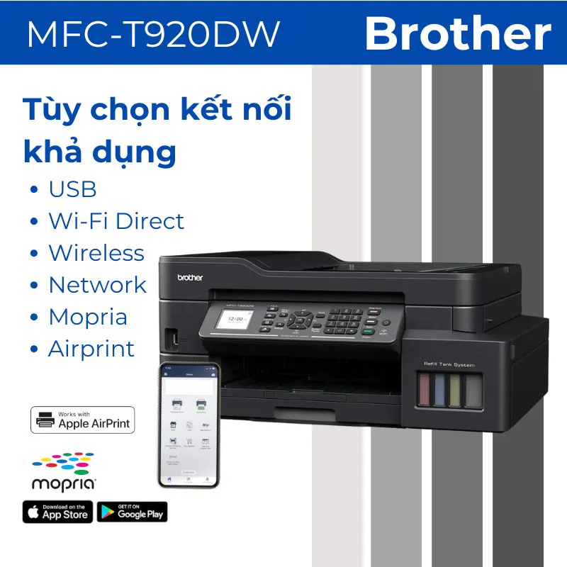 Máy in phun màu đa năng Brother MFC-T920DW 3 Máy in phun màu đa năng Brother MFC-T920DW - Hình ảnh 3
