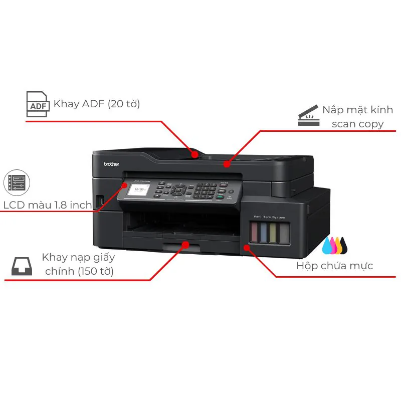 Máy in phun màu đa năng Brother MFC-T920DW 2 Máy in phun màu đa năng Brother MFC-T920DW - Hình ảnh 2