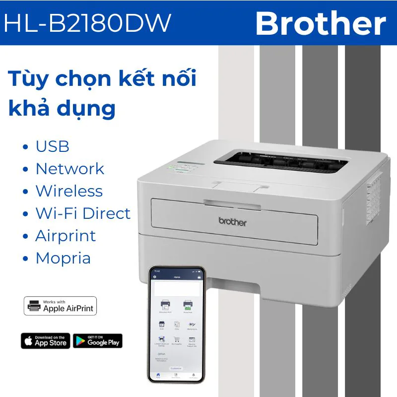 Máy in laser đen trắng Brother HL B2180DW 3 Máy in laser đen trắng Brother HL B2180DW - Hình ảnh 3