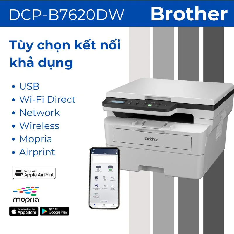 Máy in laser đen trắng đa năng Brother DCP-B7620DW 3 Máy in laser đen trắng đa năng Brother DCP-B7620DW - Hình ảnh 3