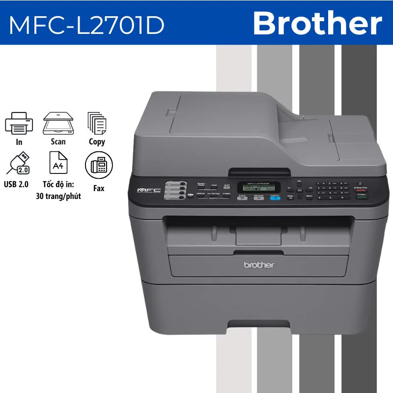 Máy in laser đen trắng đa năng Brother MFC-L2701D 3 Máy in laser đen trắng đa năng Brother MFC-L2701D - Hình ảnh 3