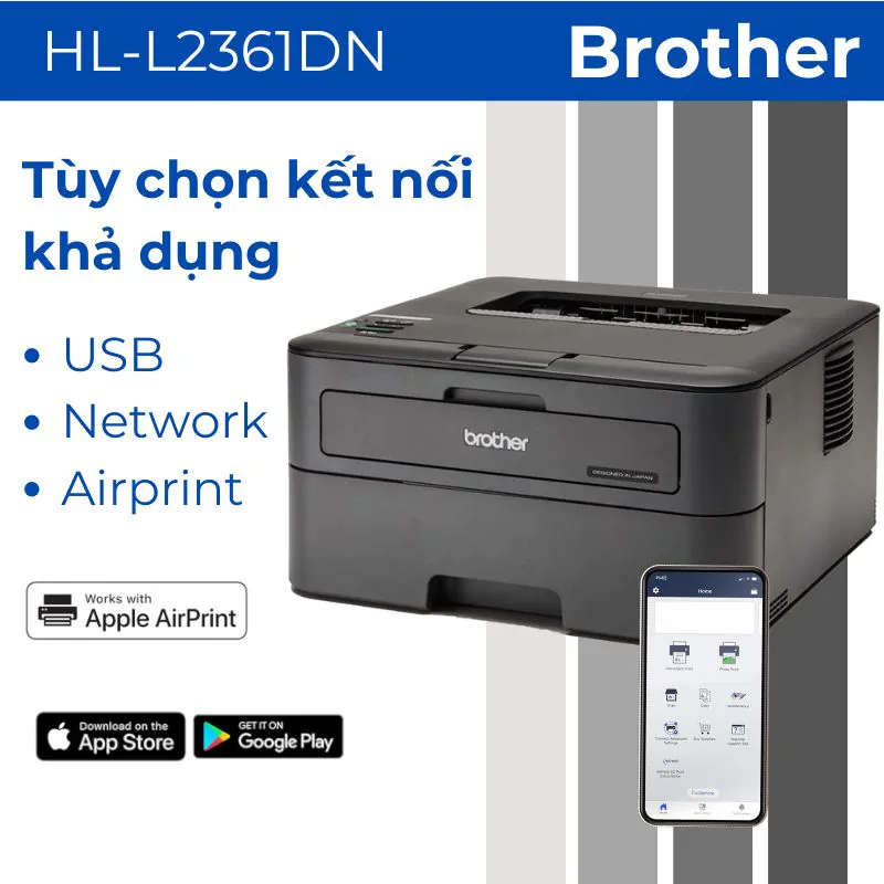 Máy in laser đen trắng Brother HL-L2361DN 3 Máy in laser đen trắng Brother HL-L2361DN - Hình ảnh 3
