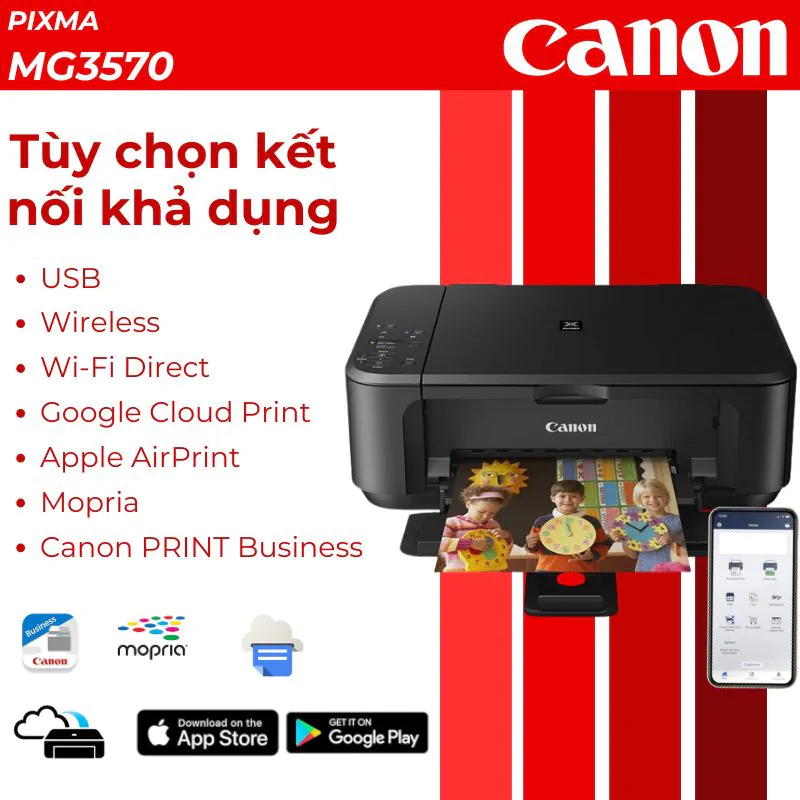 Máy in phun màu đa năng Canon PIXMA MG3570 3 Máy in phun màu đa năng Canon PIXMA MG3570 - Hình ảnh 3