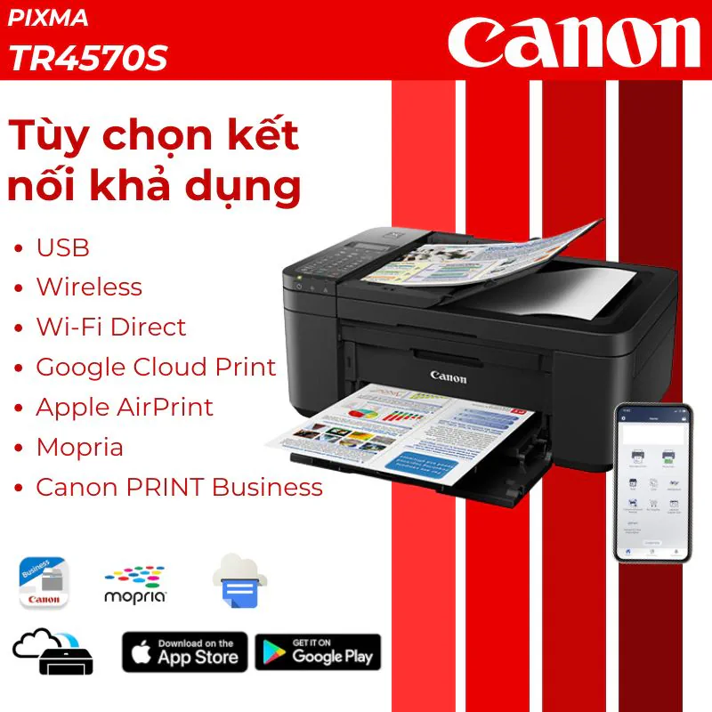 Máy in phun màu đa năng Canon PIXMA TR4570S 3 Máy in phun màu đa năng Canon PIXMA TR4570S - Hình ảnh 3