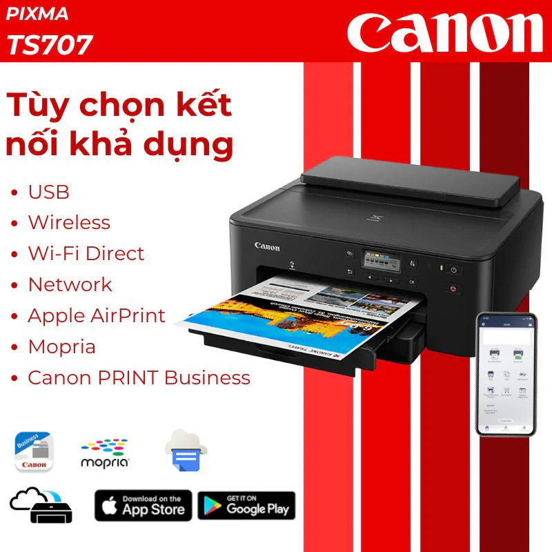 Máy in phun màu Canon PIXMA TS707 - Chính hãng 3 Máy in phun màu Canon PIXMA TS707 - Chính hãng - Hình ảnh 3