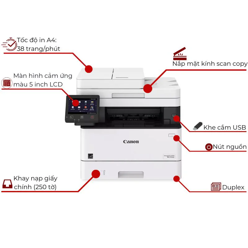 Máy in laser màu đa năng Canon i-SENSYS MF655CDW 2 Máy in laser màu đa năng Canon i-SENSYS MF655CDW - Hình ảnh 2